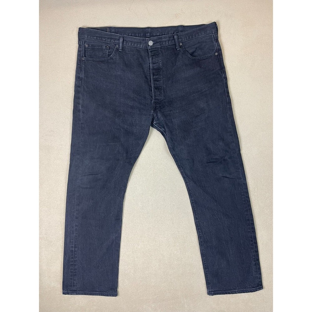 Levis Jeans Mens 42x32 Black 501 XX Denim Button Fly Casual Straight‎ Adult